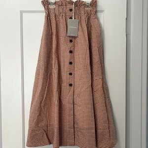 Everlane Easy Button-Front Skirt in Burnt Orange